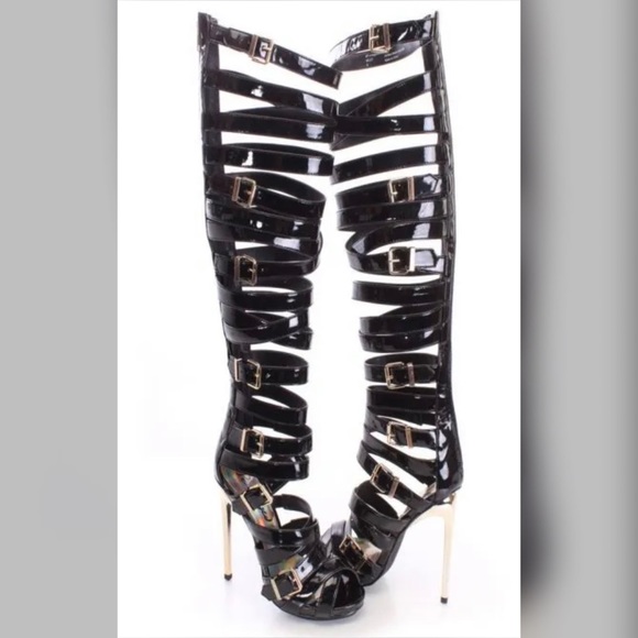 🖤 ⛓Strappy Fetish Stiletto ⛓🖤 - Picture 3 of 6